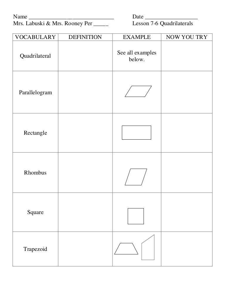 Lesson 7 6 quadrilaterals