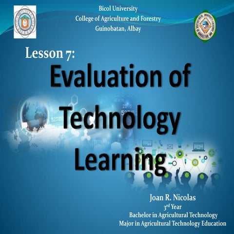 Lesson 7 -Evaluation of Technology Learning