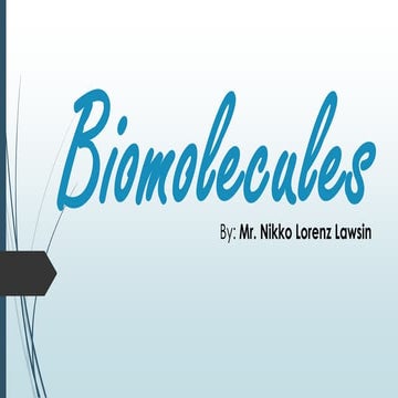 Lesson 7 biomolecules
