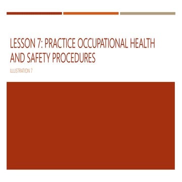 Lesson 7_Practice Occupational Health and Safety Procedures (LO3) | PPTX