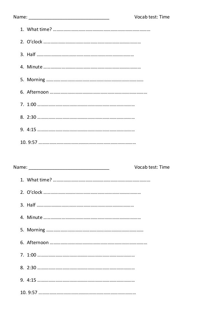 Lesson7 time vocab test