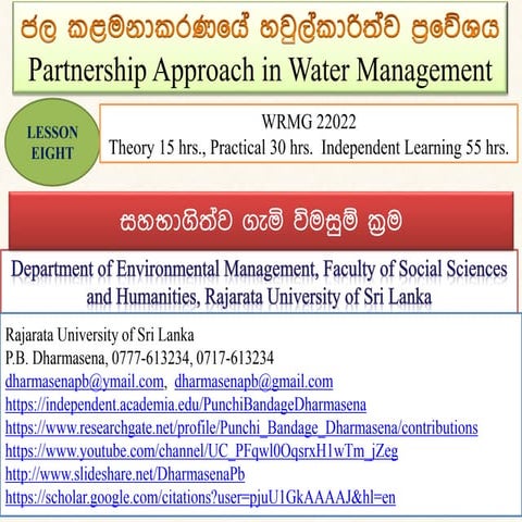 Lesson 8 - Participatory Rural Appraisal  (PRA) tools - සහභාගිත්ව ගැමි විමසුම් ක්‍රම