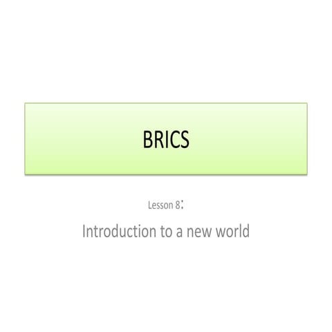 WTO - BRICS Overview | PPT