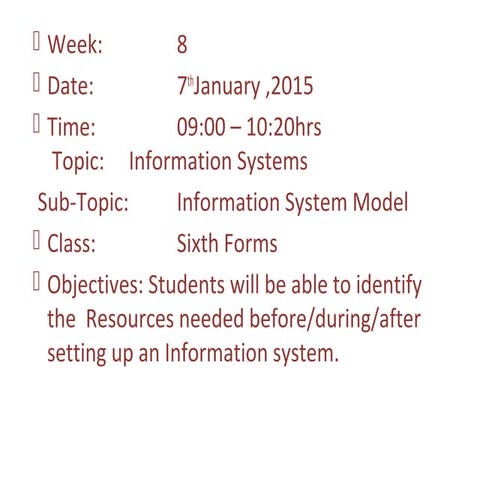 Lesson 8 info systems model | PPT