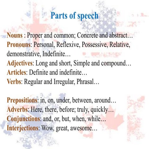 Lesson 8 parts of speech