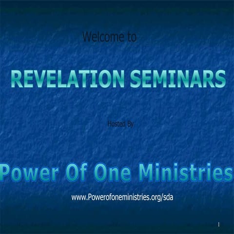 Lesson 1 Revelation Seminars A Bible Prophecy Adventure | PPT