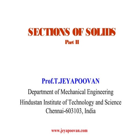 Lesson 8 Section of Solids - Part II