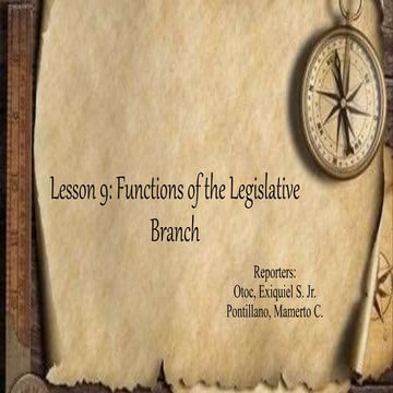 ~This Lesson gives the functions of the legislative branch and the ...