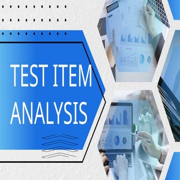LESSON 9 Test Item Analysis Assessment in Learning 1