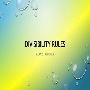 Lesson 9   divisibility rules