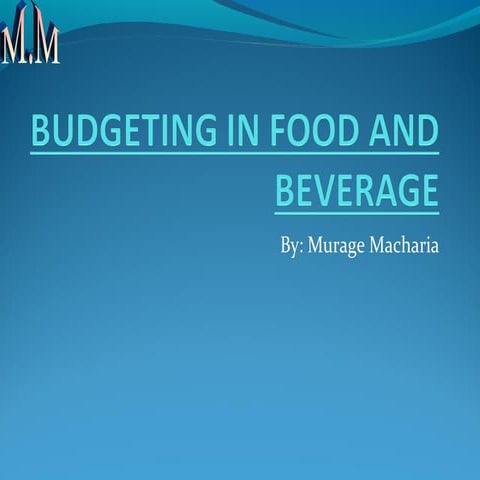 F&B Budgeting