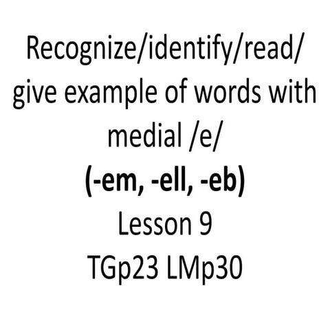 Lesson 9 eb ell em