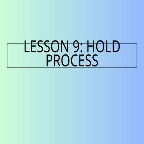 Lesson 9 Hold Process Contact Center Services Grade 10 | PPTX