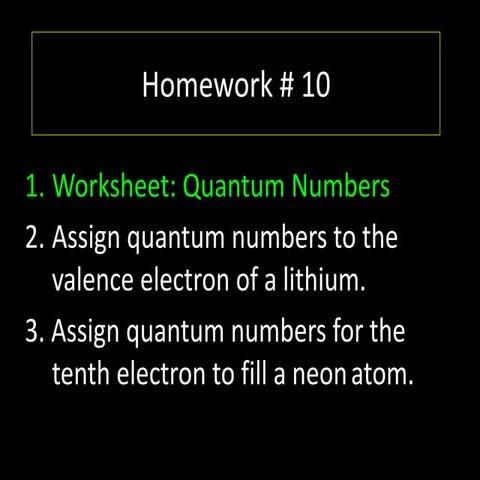 Lesson 9 quantum number 