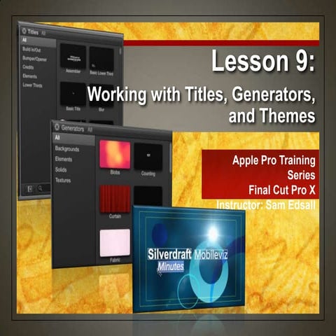 Final Cut Pro X Weynand Certification Lesson 9 
