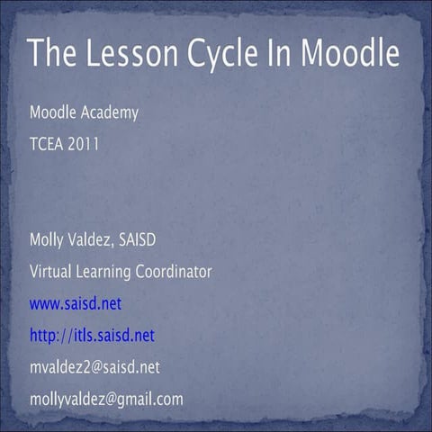 Lesson cycle in moodle