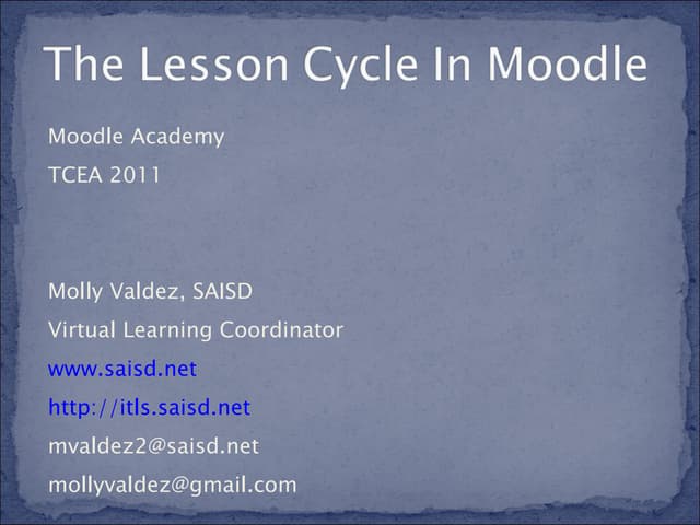 Lesson cycle in moodle