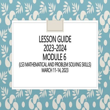 Lesson Guide LS3.pptxfsfsefesfesfsefsfesf | PPT