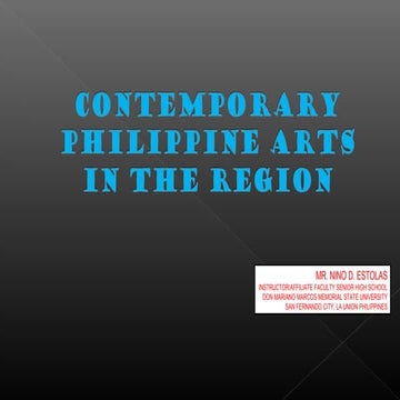  Contemporary Philippine Arts : Introduction