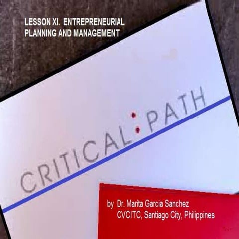 Lesson in Feasibility Study- Critical Path method, Critical Path Analysis