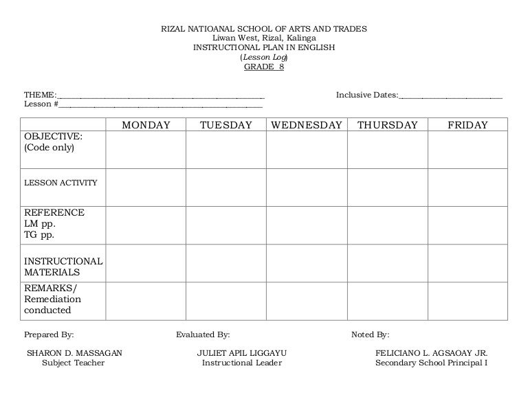 Lesson log