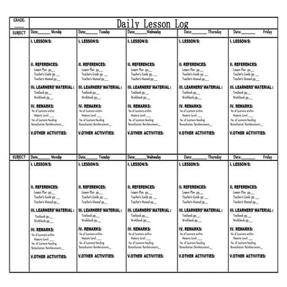 Daily Lesson log