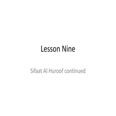 Lesson nine presentation 2019 for slide share | PPTX