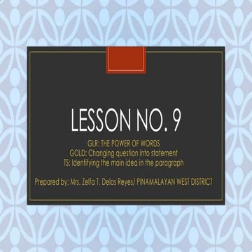 Lesson no. 9 | PPT