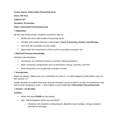 Information processing cycle | PPTX