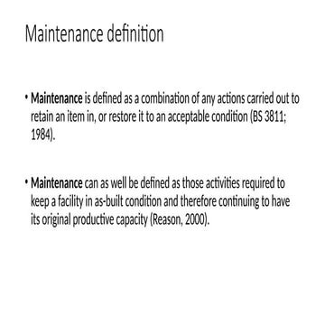 Reliability,maintainability and availability | PPTX