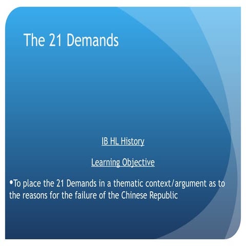 Lesson outline the 21 demands