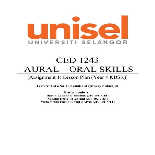 Listening Lesson Plan