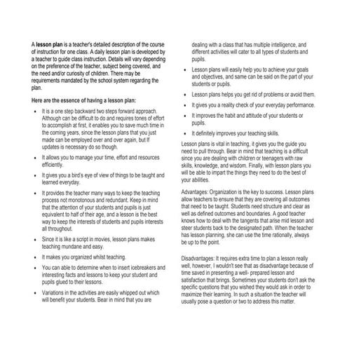 Lesson plan