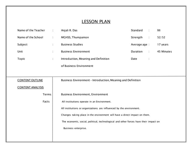 Lesson plan