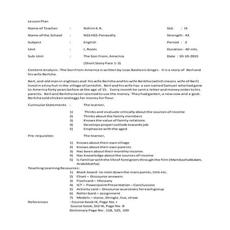 Online innovative lesson plan | DOCX