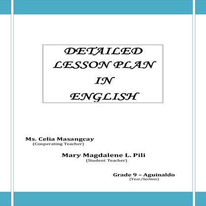 Lesson plan Grade 9 The Powerless Rich Man by CEDI