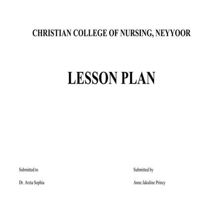 LESSON PLAN on partograph related to obstetrics | PDF