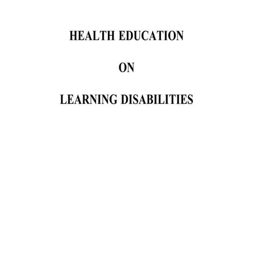 lesson plan on learning disabilities in children