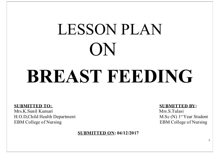 Lesson plan breast feeding