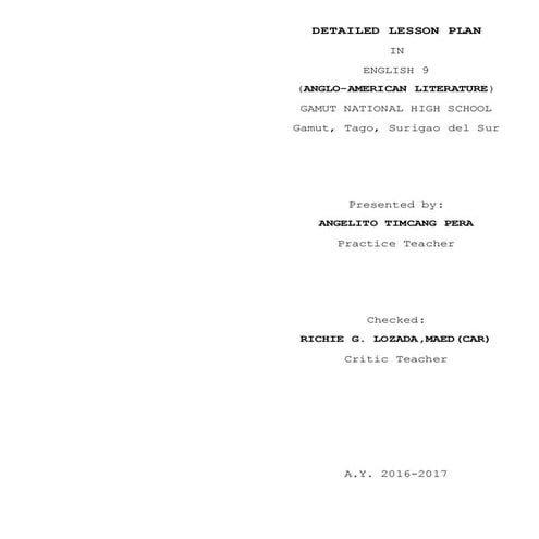 Lesson plan--point of view