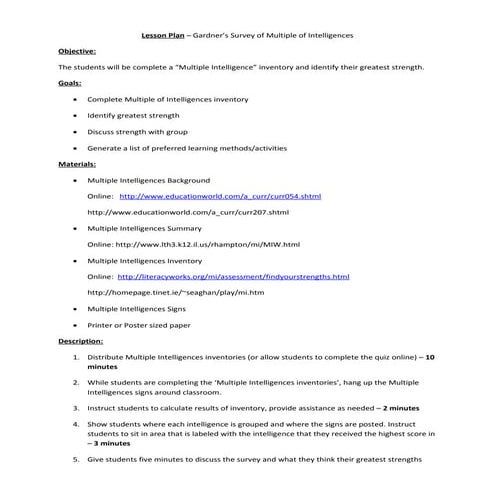 Lesson plan   multiple intelligences.revised