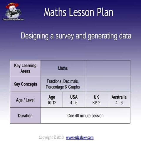 Lesson plan   survey and data generation