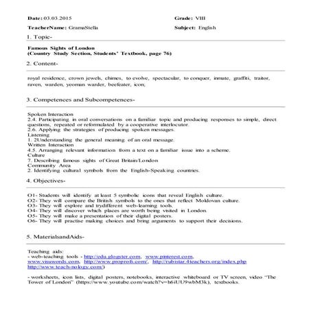 Lesson plan week 5: Stella