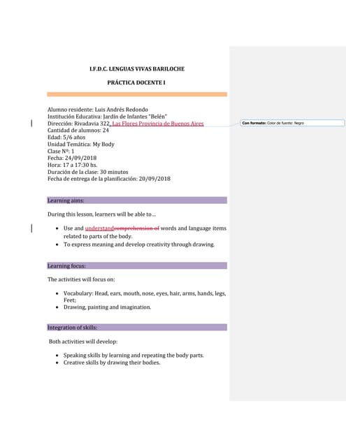Sample lesson plan video | DOCX | Homework and Study | Education