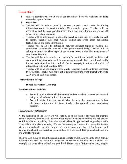 Lesson plan 4