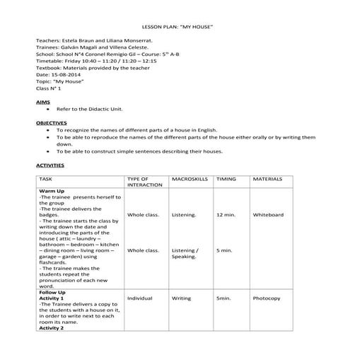 Lesson plan 1