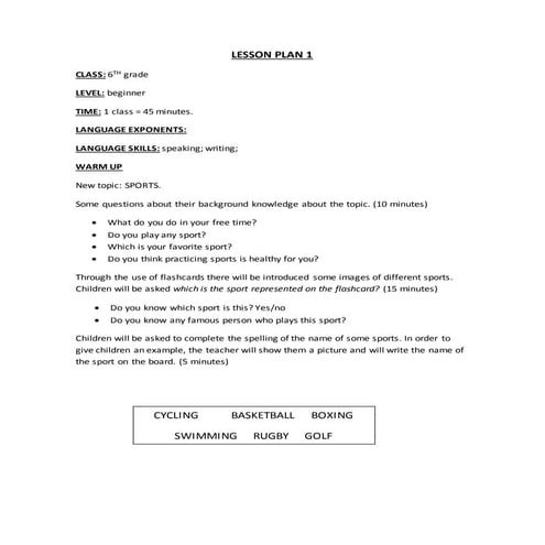 Lesson plan 1