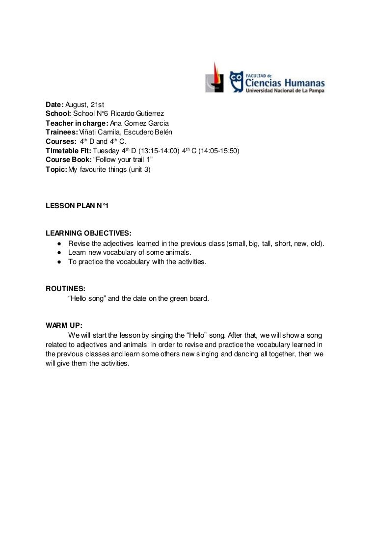 Lesson plan 1