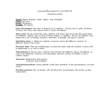 Lesson plan 11 clil | DOCX