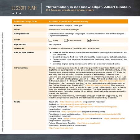 Access, create and share wisely